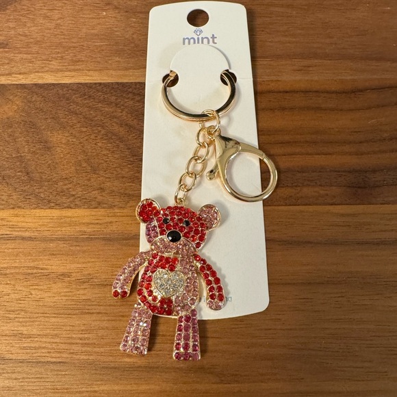 Accessories - ‼️5/$25‼️ Mint Red and Pink Bear Keychain
